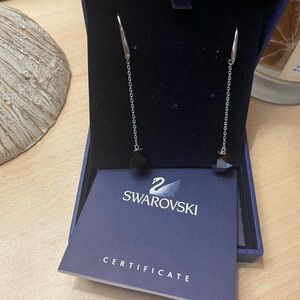 Bad dog alert 🚨 Dog ate the box! Swarovski Black Drop Earrings